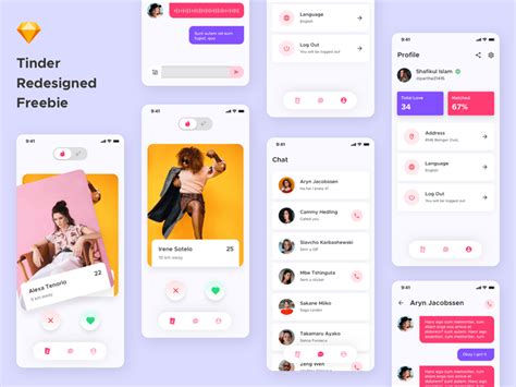 Tinder App Redesigned | Tinder app, Tinder app design, Tinder