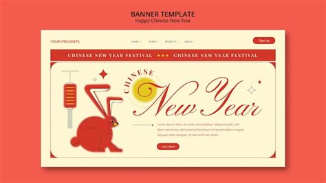 Free PSD | Flat design chinese new year banner template