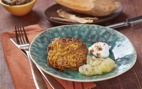 Sweet Potato Latkes - Breaking Matzo