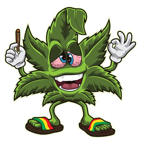 Stoned Cannabis Leaf Weed Smoking Cartoon #1 Jigsaw Puzzle by Mister ...