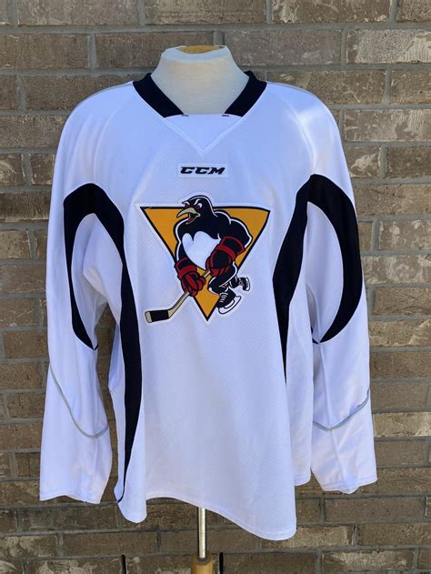 CCM Edge WILKES BARRE SCRANTON PENGUINS Pro Stock Practice Jersey WHITE ...