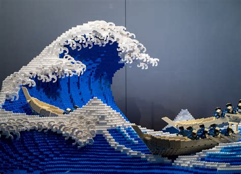 Artist Recreates Hokusai's 'Great Wave' Out of LEGO Blocks