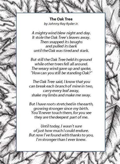 The Oak Tree- Poem by Johnny Ray Ryder Jr.