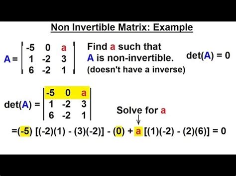 Linear Algebra: Ch 2 - Determinants (23 of 48) Non-Invertible Matrix ...