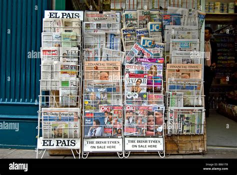 london newsstand with british and international newspapers and Stock Photo, Royalty Free Image ...