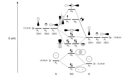 Solved Given the molecular orbital diagram of nitric | Chegg.com