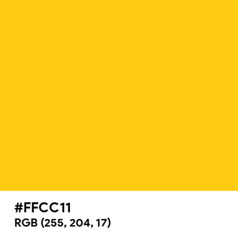 Solid Gold color hex code is #FFCC11