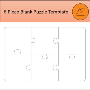 6 piece blank puzzle template separate pieces by FireBow Clips | TPT