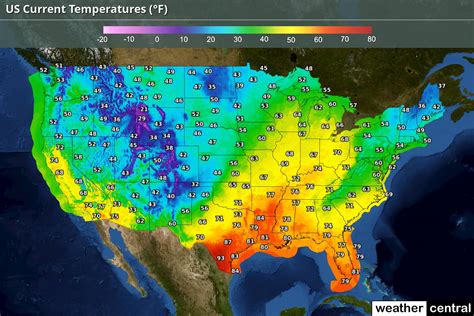 US Current Temperatures Map