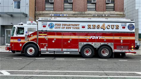 “VERY 1ST VIDEO” OF THE BRAND NEW 2020 FDNY RESCUE 4 RESPONDING FROM QUARTERS IN QUEENS, NEW ...