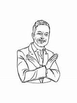 Elon Musk coloring Pages sketch template