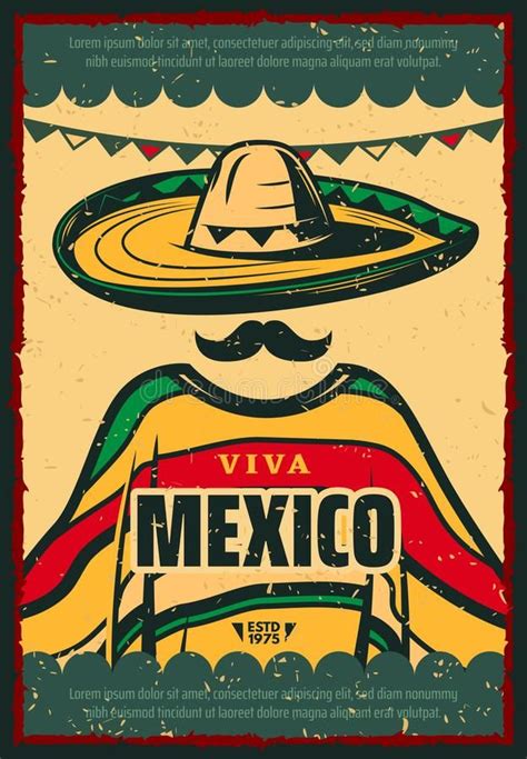 Viva Mexico retro poster for Cinco de Mayo holiday. Celebration. Mexican fiesta , #Aff, #Mayo, # ...