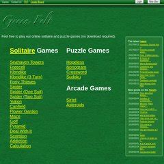 www.Greenfelt.net - Solitaire and Puzzle Games