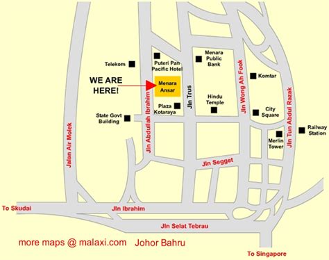 Johor Bahru map peta in Malaysia