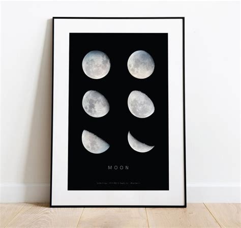 Moon Phases Poster/Moon Series/Poster Lunar Phases/Moon | Etsy