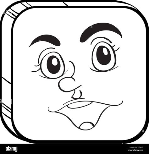 Illustration of a square face on a white background Stock Vector Image & Art - Alamy