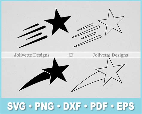 Shooting Star, Falling Stars, Clip Art, Clipart, Design, Svg Files, Png Files, Eps, Dxf, Pdf ...