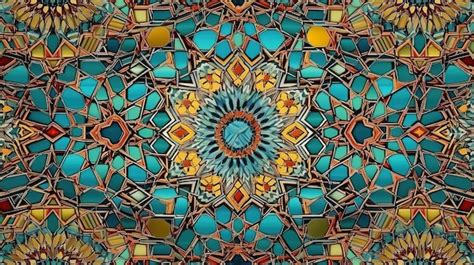 Premium AI Image | Moroccan tile or Moroccan zellij traditional mosaic Bright color Generative Ai