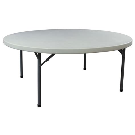 72 Inch Used Round Plastic Folding Table, White Speckled - National ...