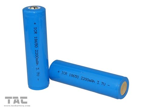 18650 Lithium Ion Cylndrical Battery 3.7V 2200mAh li-iON Cell For LED Light