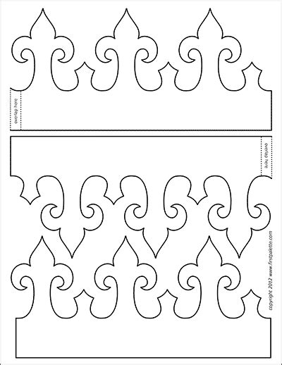 King and Queen's Crown Templates | Free Printable Templates & Coloring Pages | FirstPalette.com ...