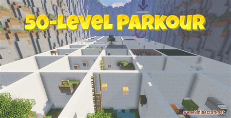 50-Level Parkour Map (1.19.2, 1.18.2) - Consecutive Parkour In a Valley - Mc-Mod.Net