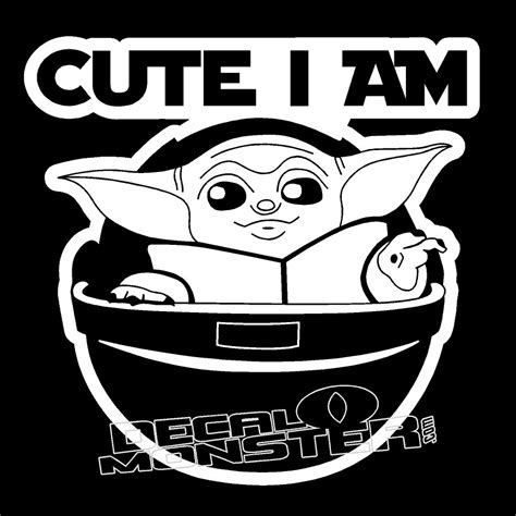 Baby Yoda Cute I Am Star Wars Decal Sticker DM - DecalMonster.com