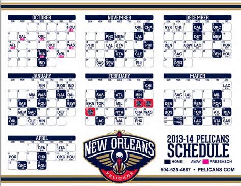 Schedule - New Orleans Pelicans