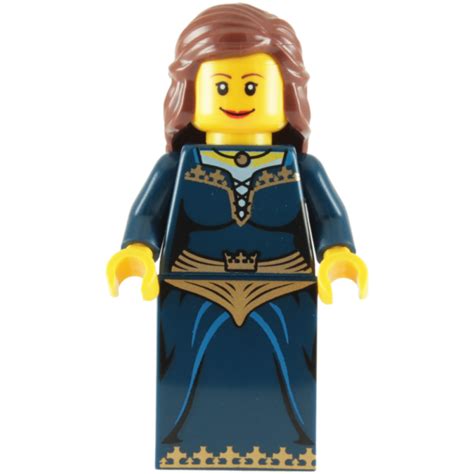 Lego Minifigure princess with blue and gold dress | Mini figures, Lego ...