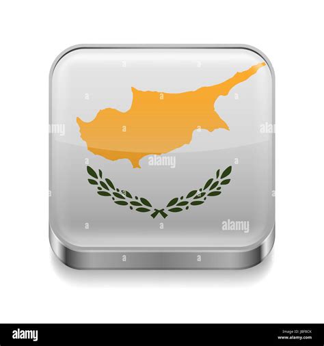 Metal square icon with Cypriot flag colors Stock Photo - Alamy