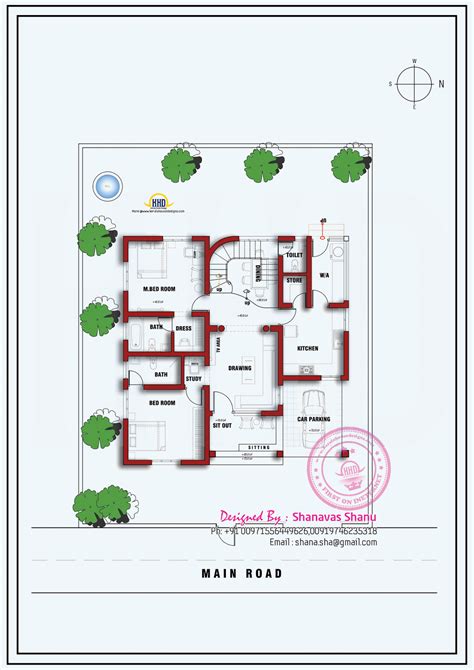 House plan of a small modern villa | Indian House Plans