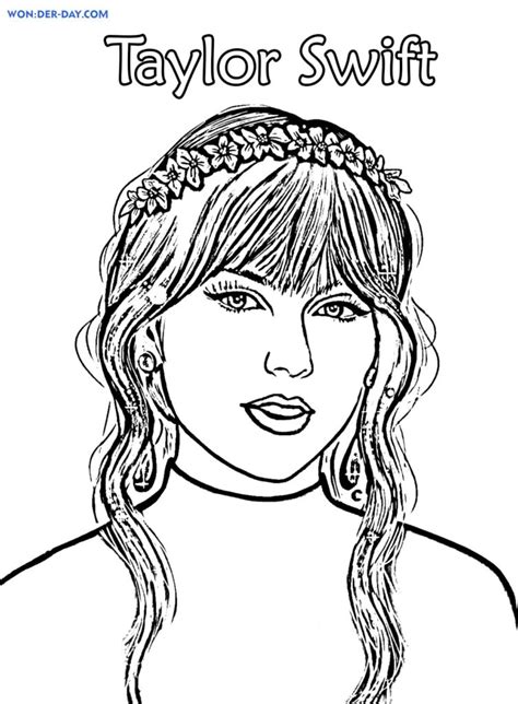 Taylor Swift Coloring Pages . Print for Free | WONDER DAY — Coloring ...