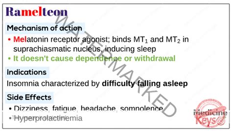 Ramelteon - Medicine Keys for MRCPs