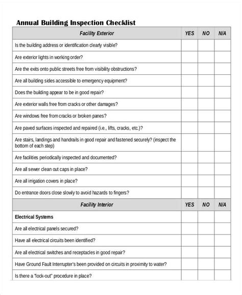 Building Checklist Templates - 18+ Word, PDF Format Download