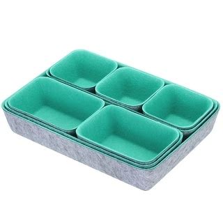 Felt Drawer Organizer, 8 Pack Desk Drawers Organizers Tray, Blue Gray - Blue, Gray - Bed Bath ...