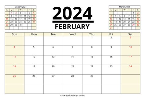 Download February 2024 Printable Uk Calendar