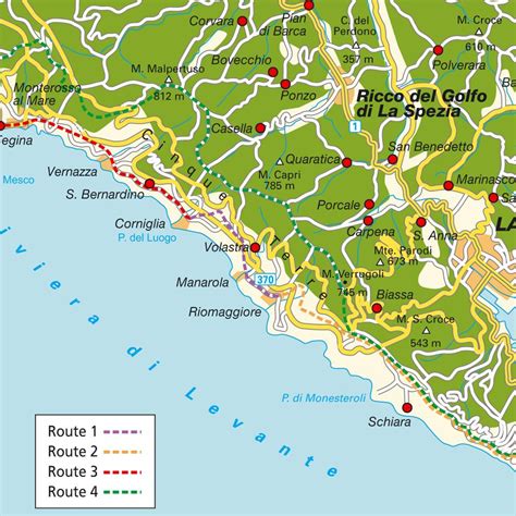 Map Cinque Terre and La Spezia, Liguria, Italy. Maps and directions at ...