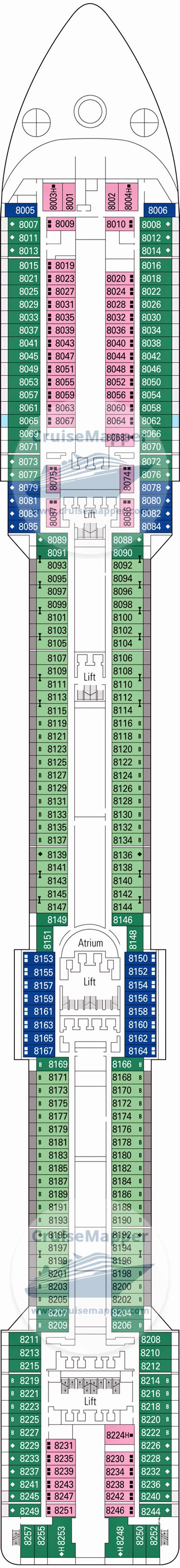MSC Splendida deck 8 plan | CruiseMapper