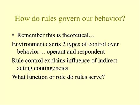 PPT - A Theory of Rule-Governed Behavior PowerPoint Presentation, free ...