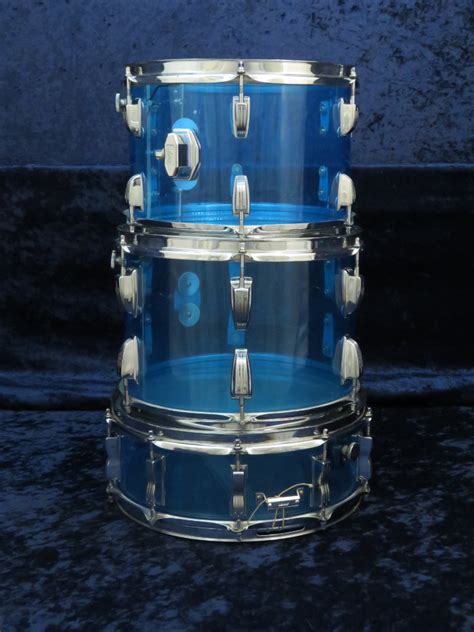 Ludwig 5 Piece Blue Vistalite Drum Set Serial #1025900