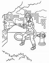 Firefighter Coloring Page For Kids 12697838 Vector Art At Vecteezy sketch template
