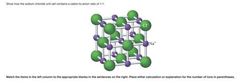 Solved Show how the sodium chloride unit cell contains a | Chegg.com