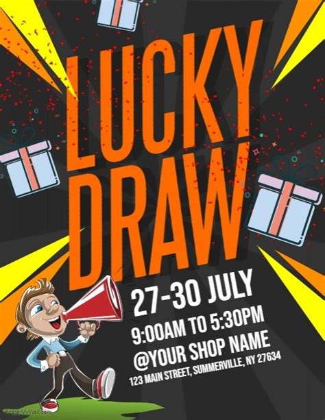 Lucky Draw Flyer | Poster template design, Lucky, Flyer