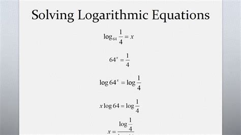 How Do I Solve Logarithmic Equations