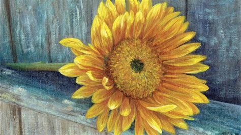 Sunflower Fence Acrylic Painting LIVE Tutorial - YouTube