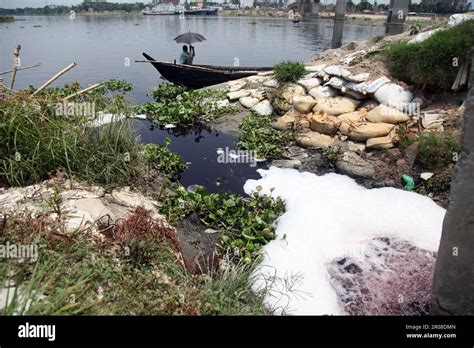 River pollution05-05-2023 dhaka bangladesh shitalakshya river is ...