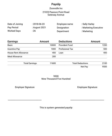 Word Document Printable Payslip Template - Fillable Form 2024