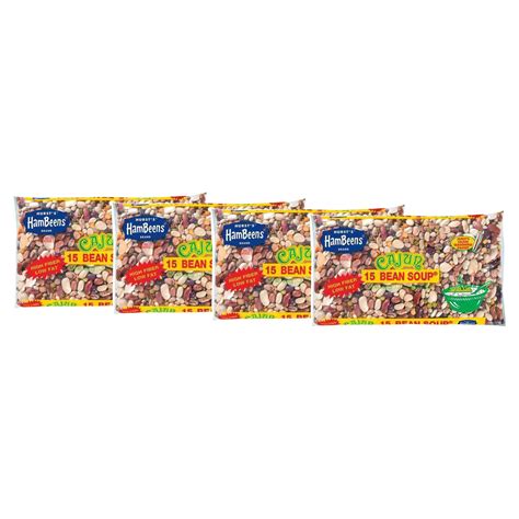 (4 pack) Hurst Hambeens 15 Bean Soup, Cajun, 20 oz dried beans with seasoning - Walmart.com