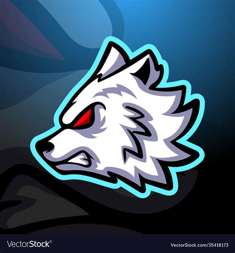 White wolves mascot esport logo design Royalty Free Vector