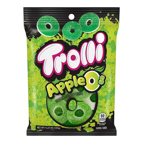 Trolli Apple Os Gummy Rings Candy, 4.25 Ounce Peg Bag (Pack of 12 ...